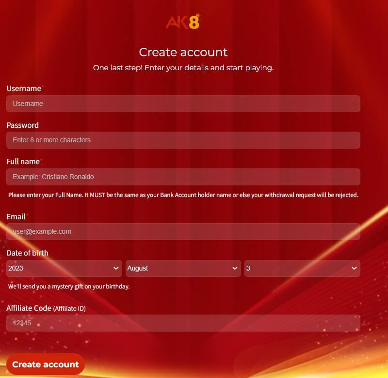 Create a new account in 4 easy steps