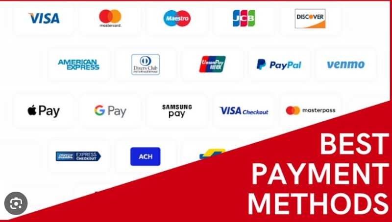 Diverse payment methods for users to choose